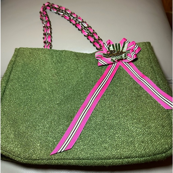 Limited Edition "Goldie" Tote by Bath and Body Works - EUC - Pink and Green - Picture 2 of 13